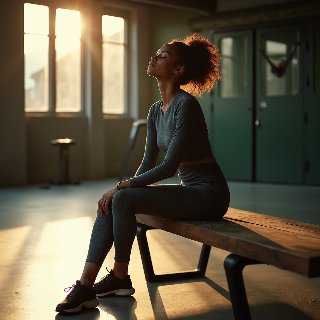 Person resting after a workout, listening to their body